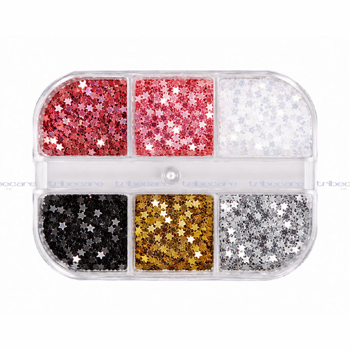 MINI ESTRELLAS MULTICOLOR PASTILLERO 6 ESPACIOS