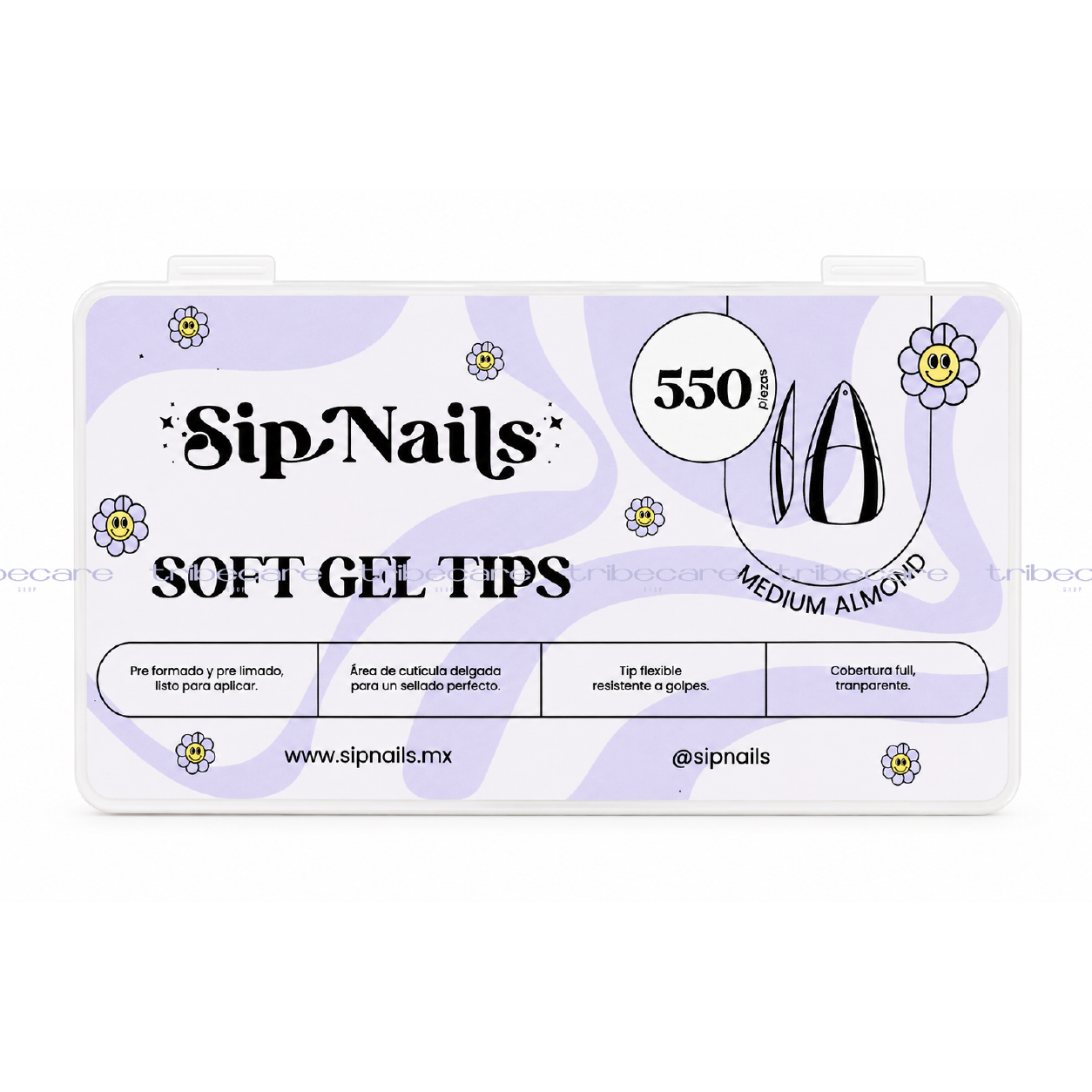 SOFT GEL TIPS MEDIUM ALMOND 550 PZ