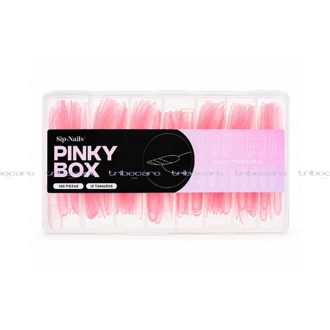 PINK DUAL FORM 150 PZAS 15 TAMAÑOS SIP NAILS