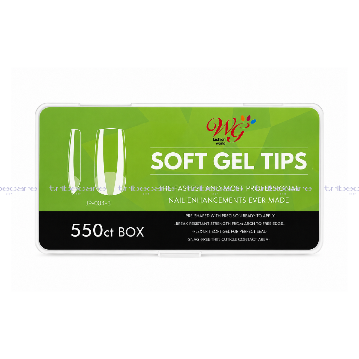 TIPS SOFT GEL WG CUADRADO TRANSP C/ CUTÍCULA MATE