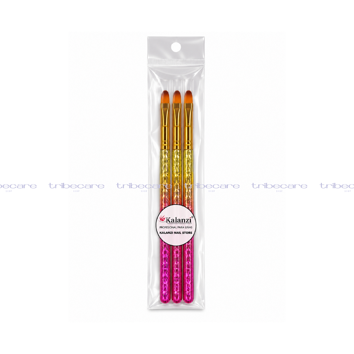 PINCELES LENGUA DE GATO (3PZAS) MANGO ROSA