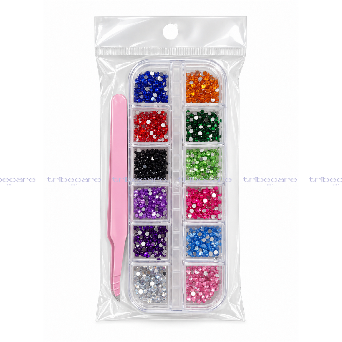PASTILLERO CRISTALES MULTICOLOR CON PINZA