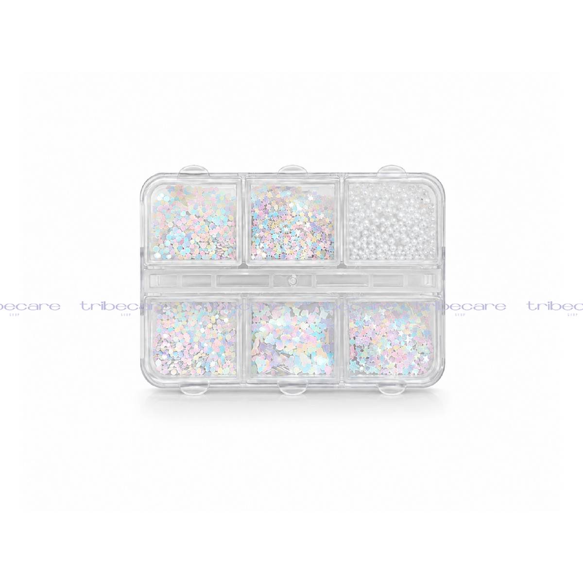 PASTILLERO CON MIX DE ACETATOS PASTEL Y PERLAS