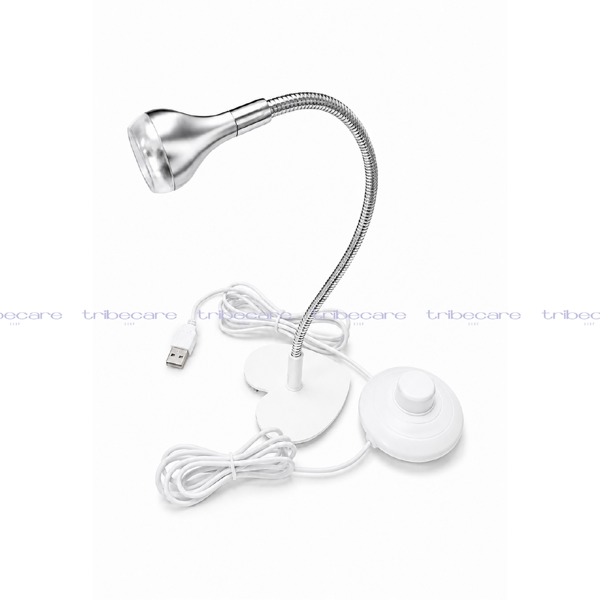LÁMPARA PARA DUAL FORM CON PEDAL PLATA CON BASE BLANCA