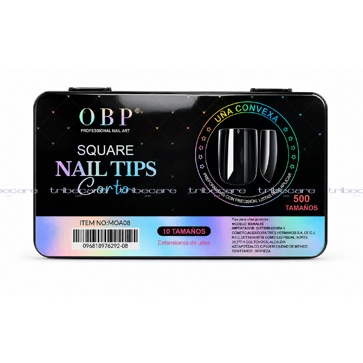 TIPS SOFT GEL SQUARE CORTO CLEAR UÑA CONVEXA OBP