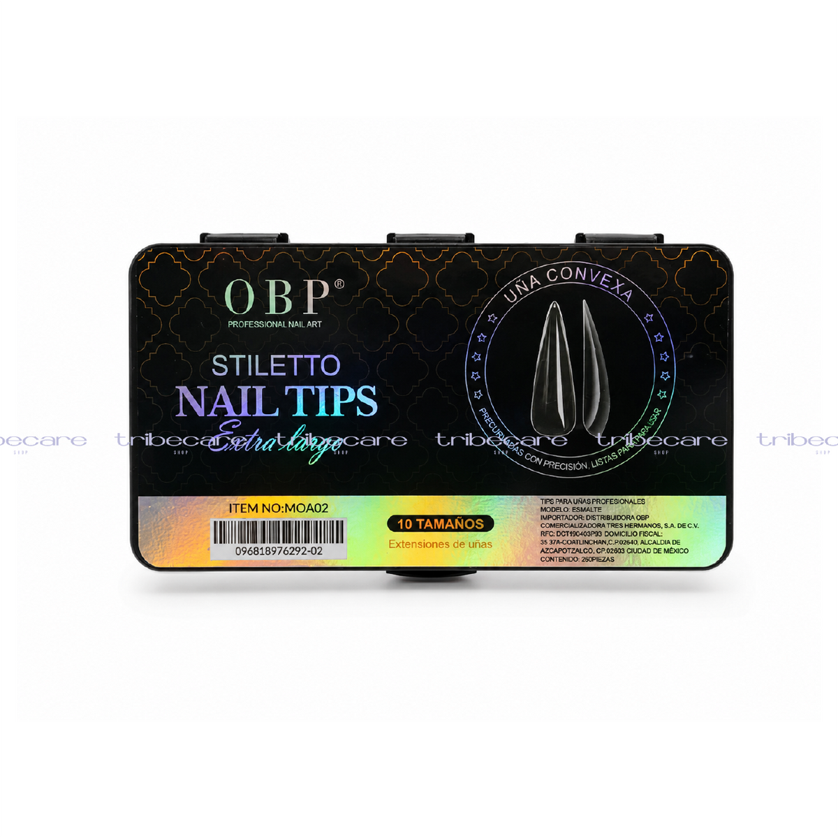 TIPS SOFT GEL STILETTO EXTRA LARGO UÑA CONVEXA CLEAR