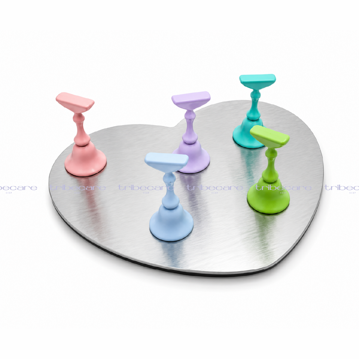 PORTA TIP CORAZON BASE METAL (COLORES PASTEL)